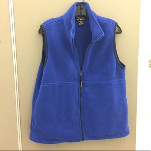 LL Bean blue sleeveless fleece jacket medium